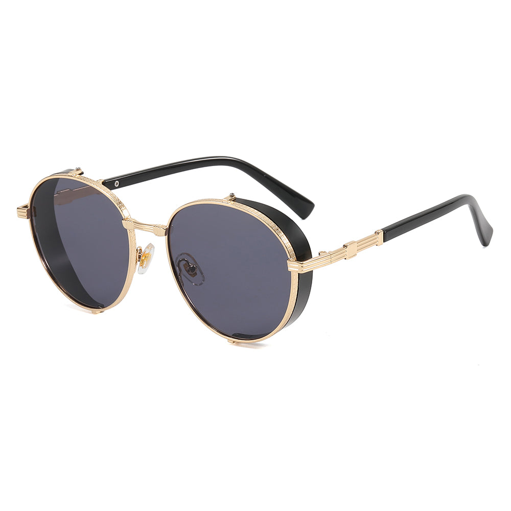 Round Metal Steampunk Sunglasses