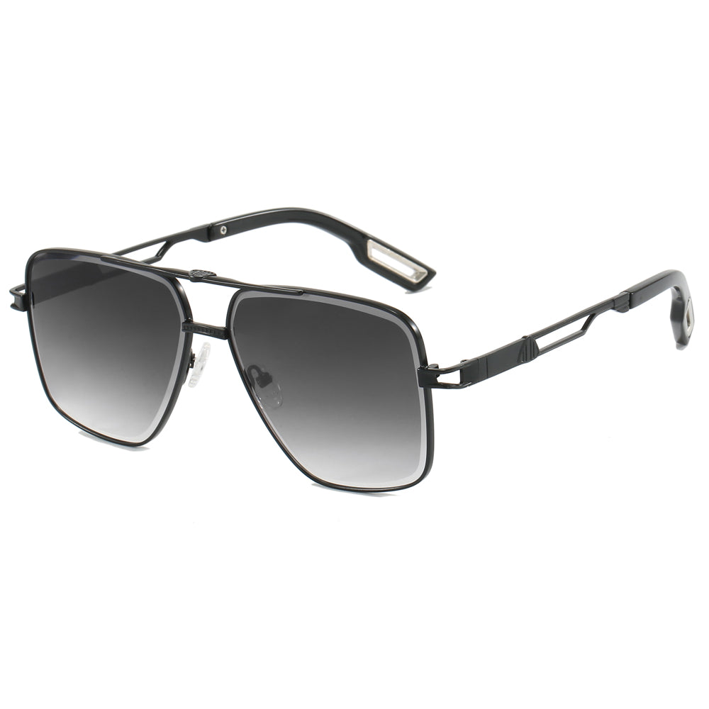 Fashion 2024 Men's Square Metal Driving Shades Pilot Style Sunglasses