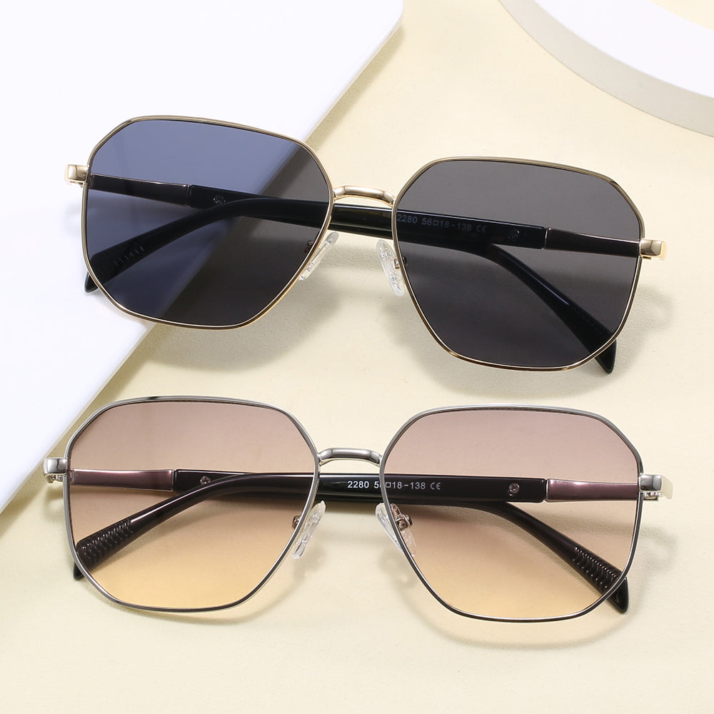 Oversize Classic Square Metal Sunglasses