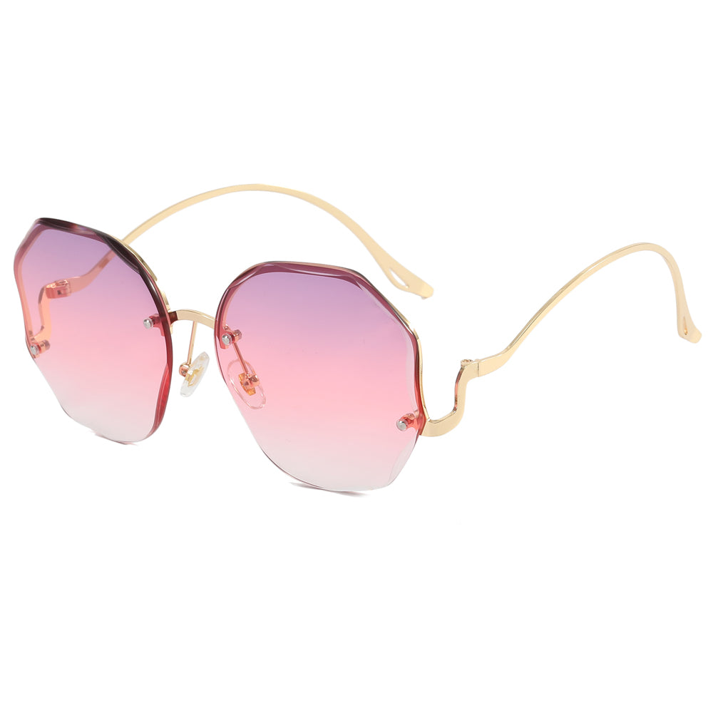 Women Gradient Rimless Shades Sunglasses