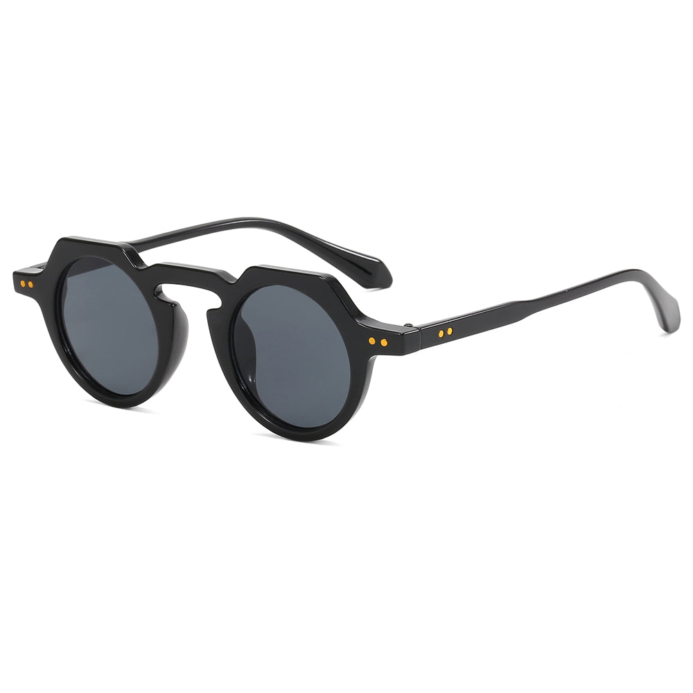 Women Small Round Steampunk Shades Sunglasses