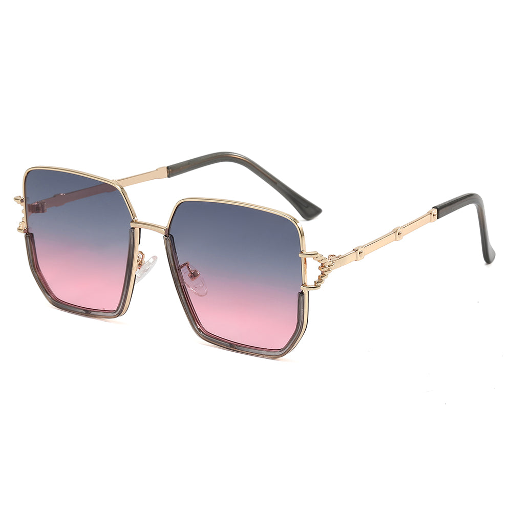 Oversized Shades Metal Frame Square Sunglasses