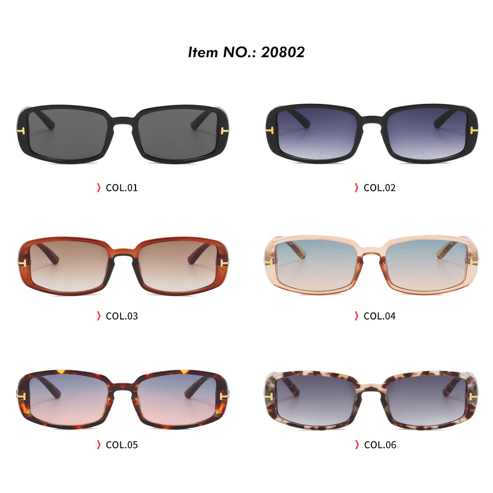 Women Thin Small Rectangular Sunglasses
