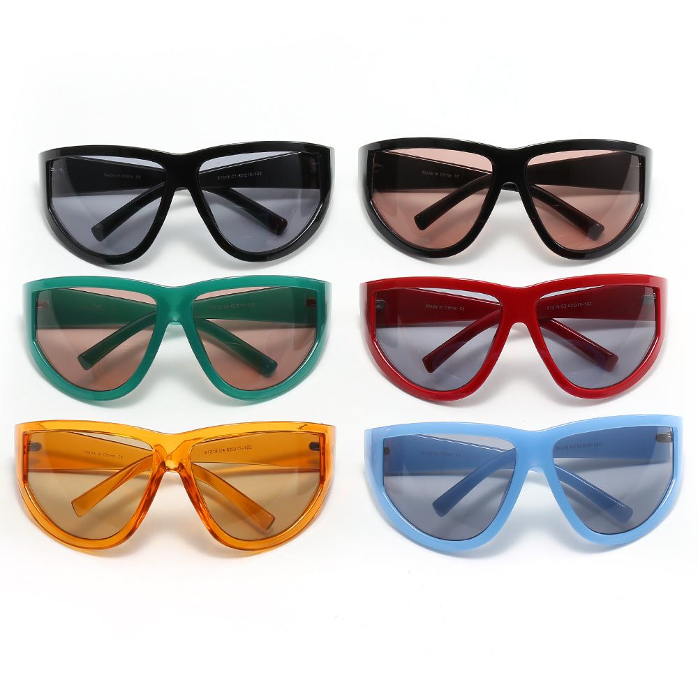 Flat Top Cat Eye Sporty Sunglasses