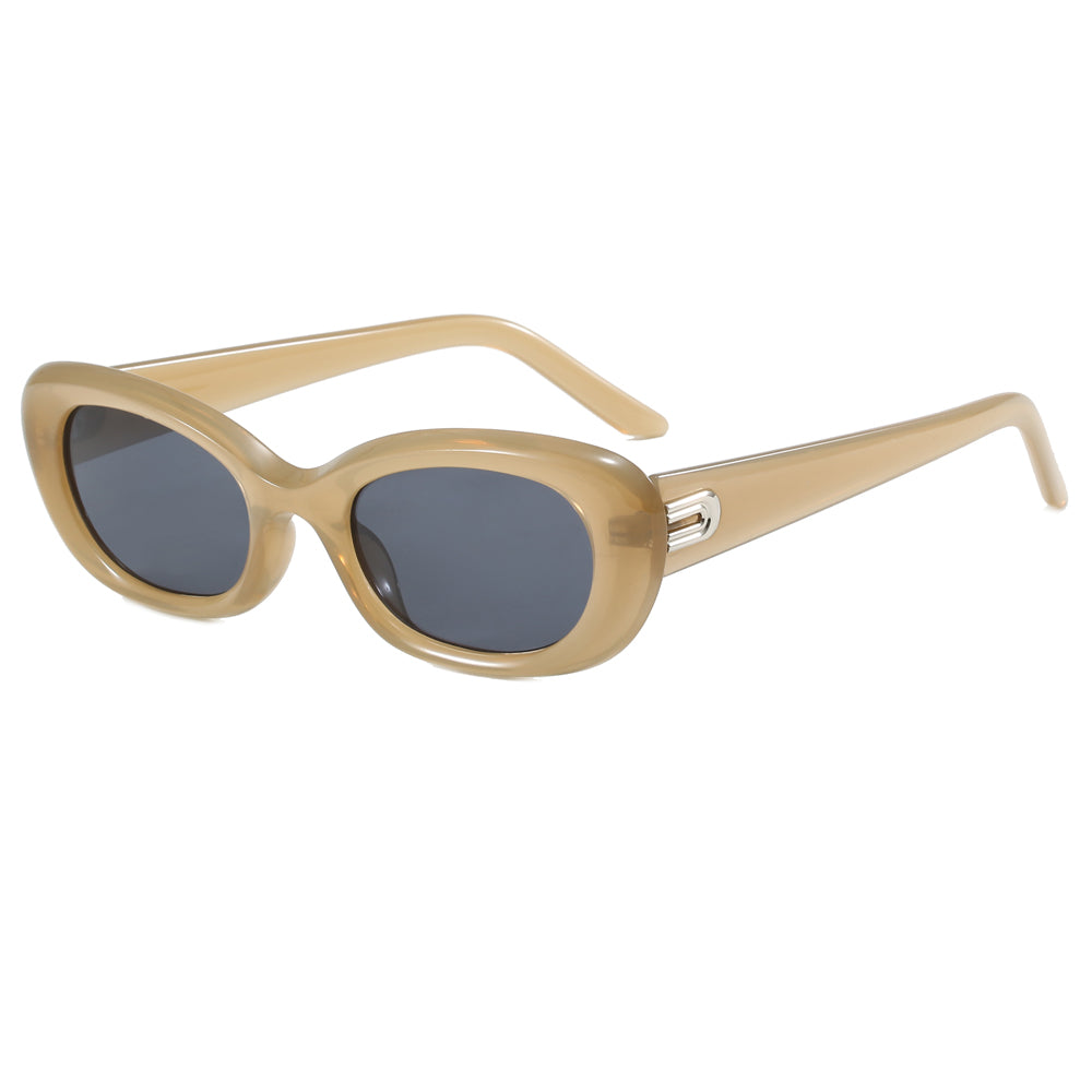 Retro Y2K Tinted Small Oval Cat Eye Sunglasses