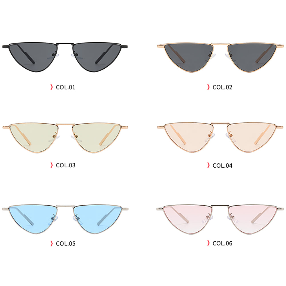Cat Eye Small Triangle Metal Frame Sunglasses