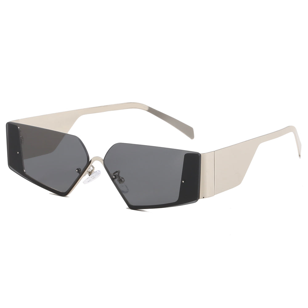 Rimless Irregular Narrow Shades Sunglasses