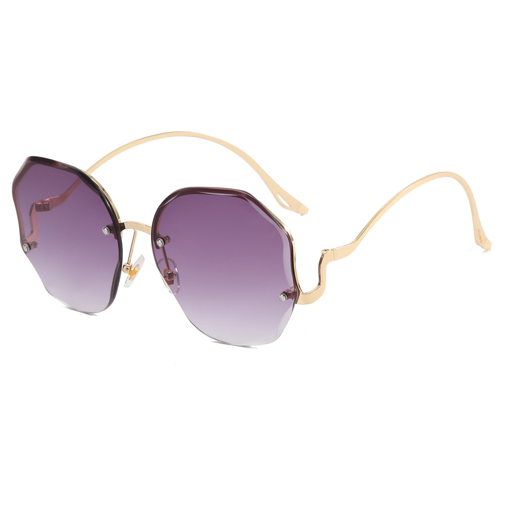 Women Gradient Rimless Shades Sunglasses