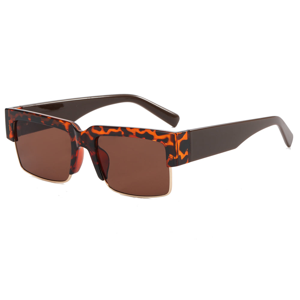 Half Frame Square UV400 Shades Sunglasses