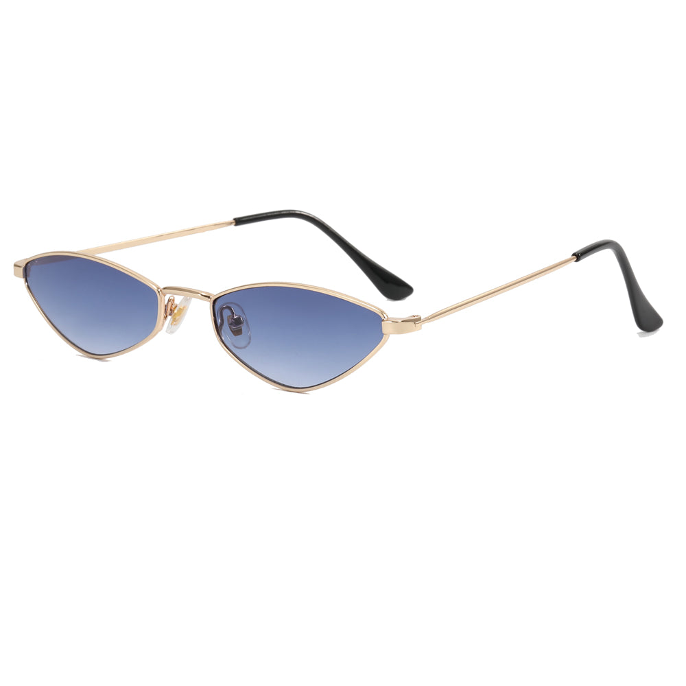 Cat Eye Women Small Triangle Metal Frame Sunglasses
