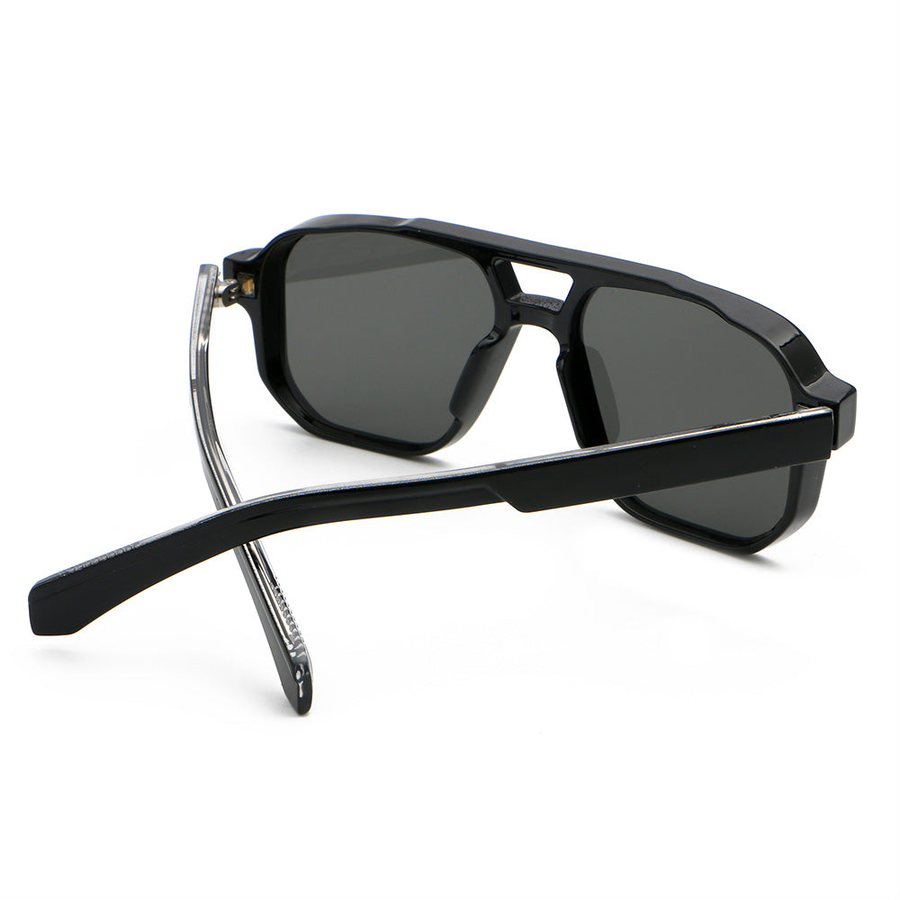 Double Bridge Flat Top Pilot Square Sunglasses
