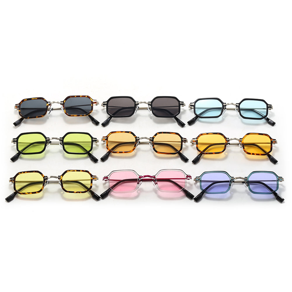 Tinted Lenses Fashion Small Geometric Frame Sunglasses
