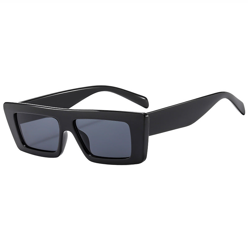 Women Stylish Flat Top Rectangle Thick Sunglasses