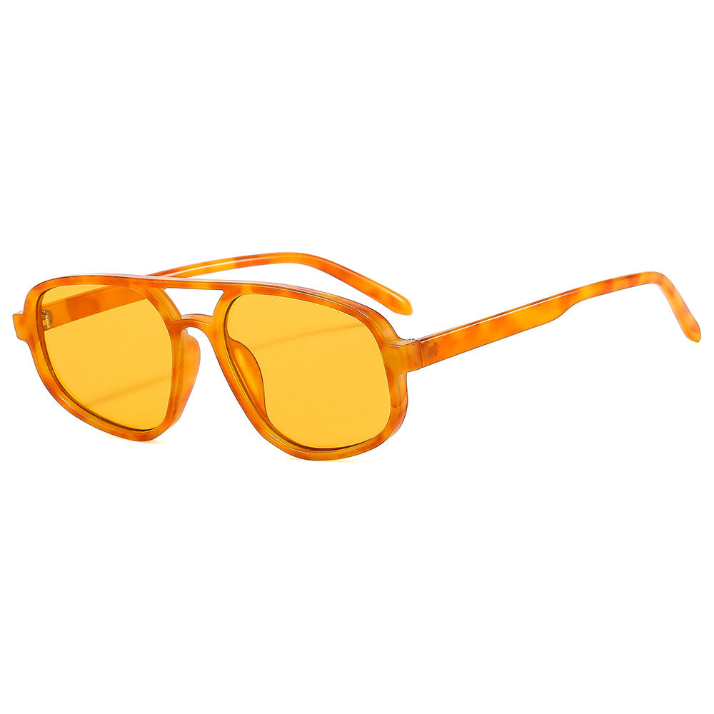 Retro Oversized Square Flat Top Sunglasses