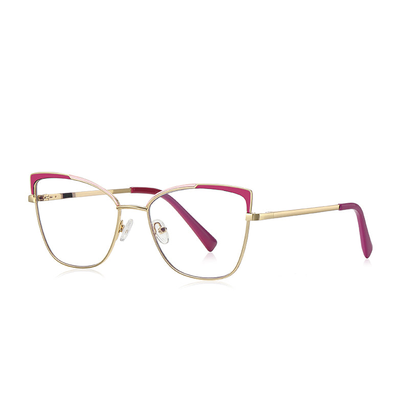 Women Cat Eye Blue Light Blocking Metal Frame Reading Glasses