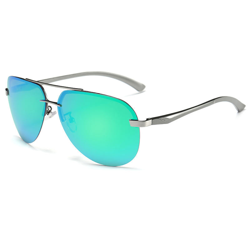 Polarized Rimless Pilot Style Driving Sunglasses