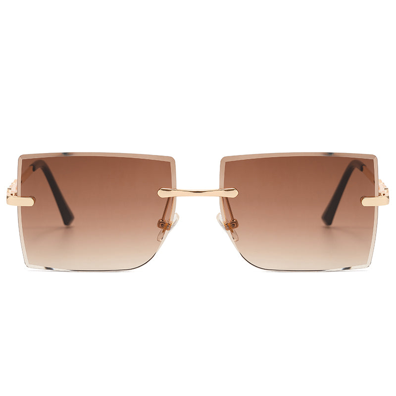 Women Rimless Square Sunglasses