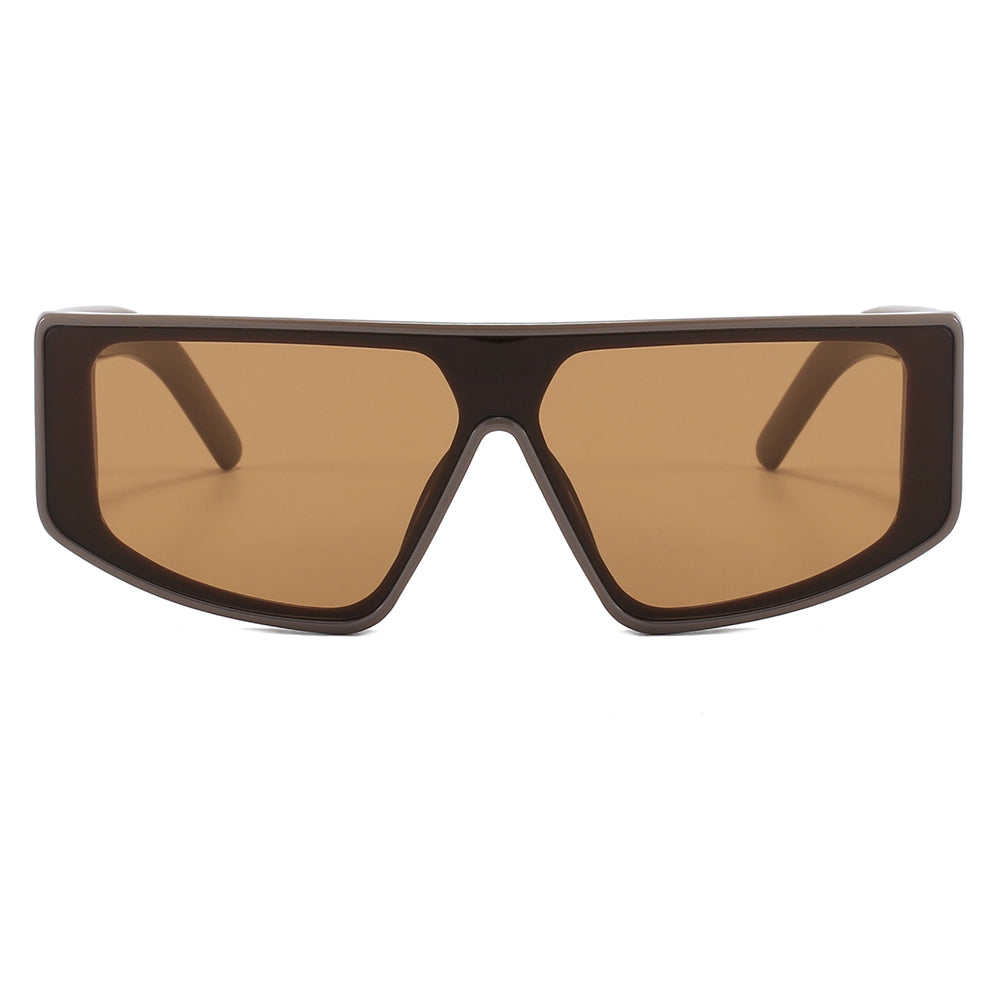 Flat Top Chic Chunky Rectangle Shades Sunglasses