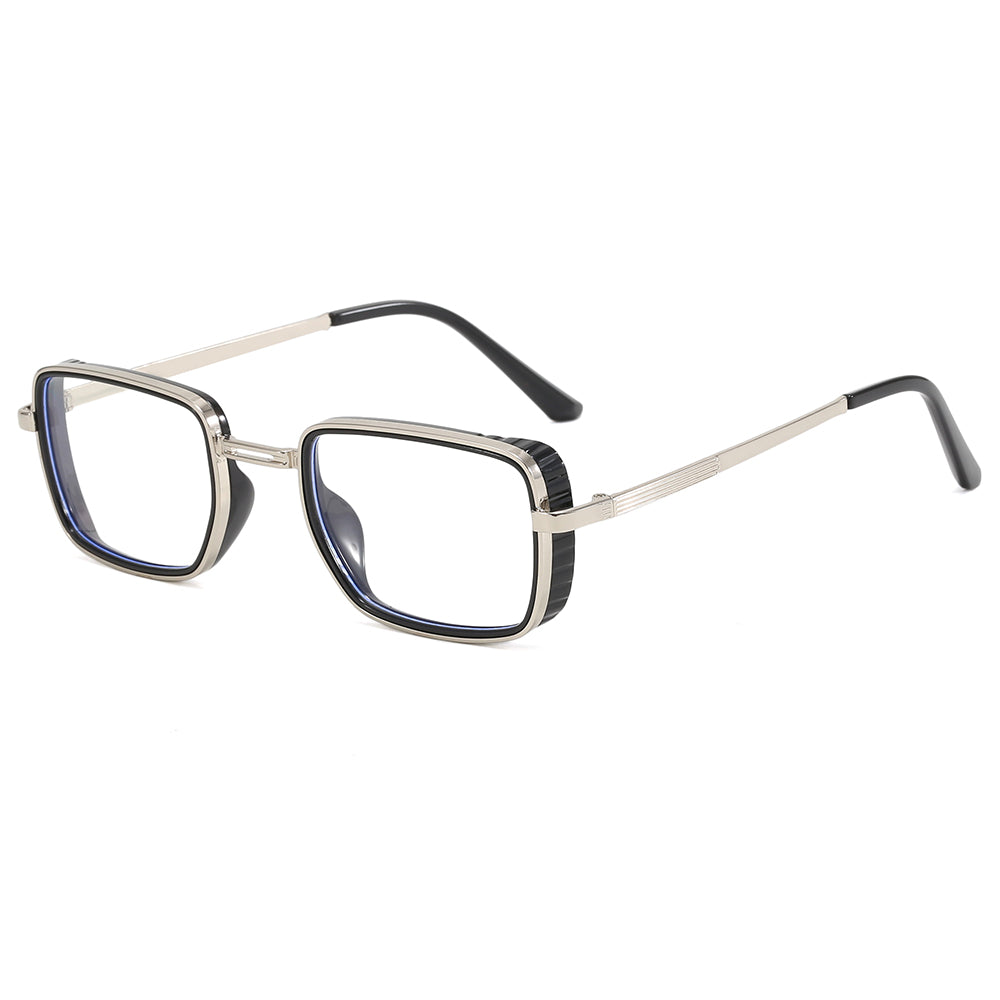 Rectangle Steampunk Metal Frame Sunglasses