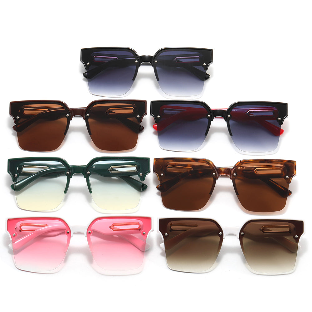 Square Half-rimless Shades Sunglasses