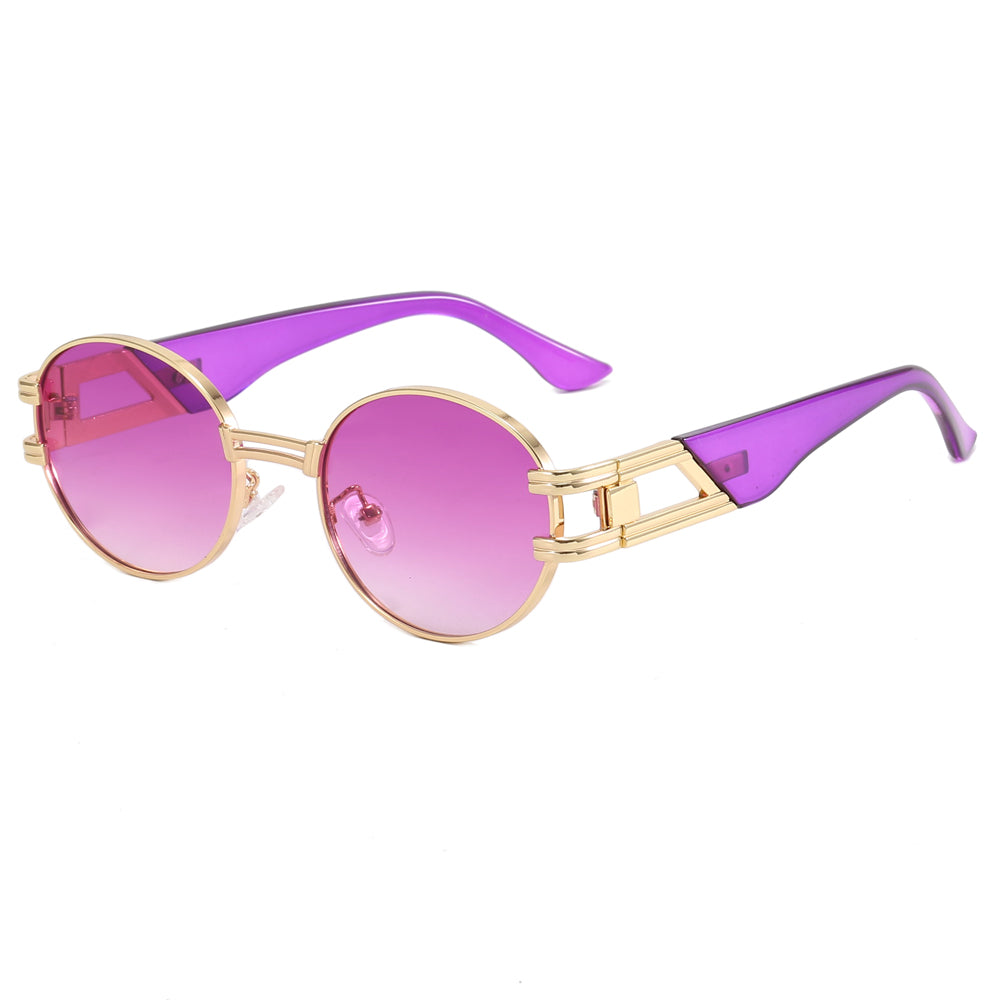 Retro Art Nouveau Vintage Style Round Metal Steampunk Sunglasses
