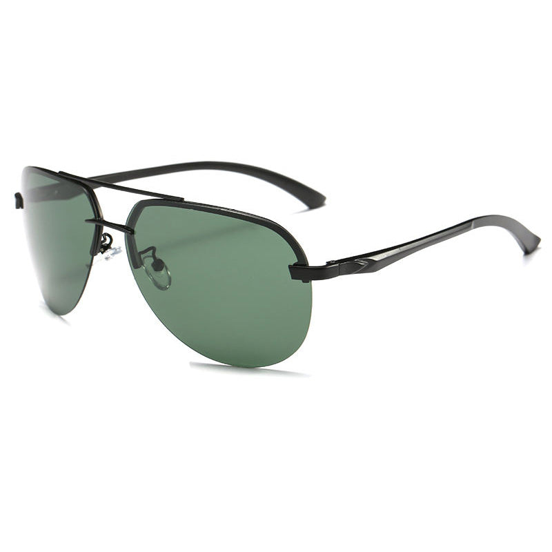 Polarized Rimless Pilot Style Driving Sunglasses