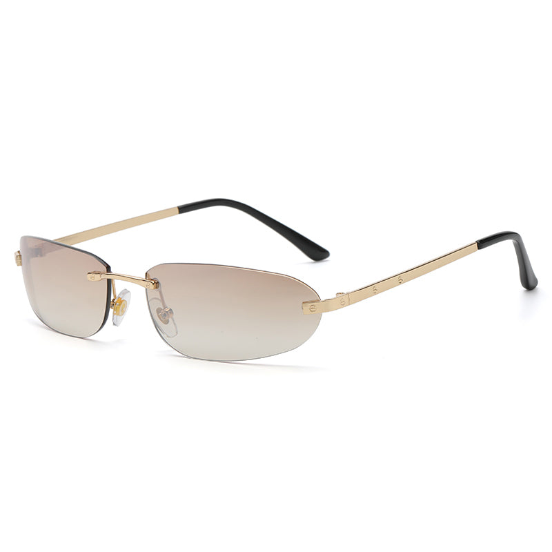 Oval Rimless Y2K Sunglasses