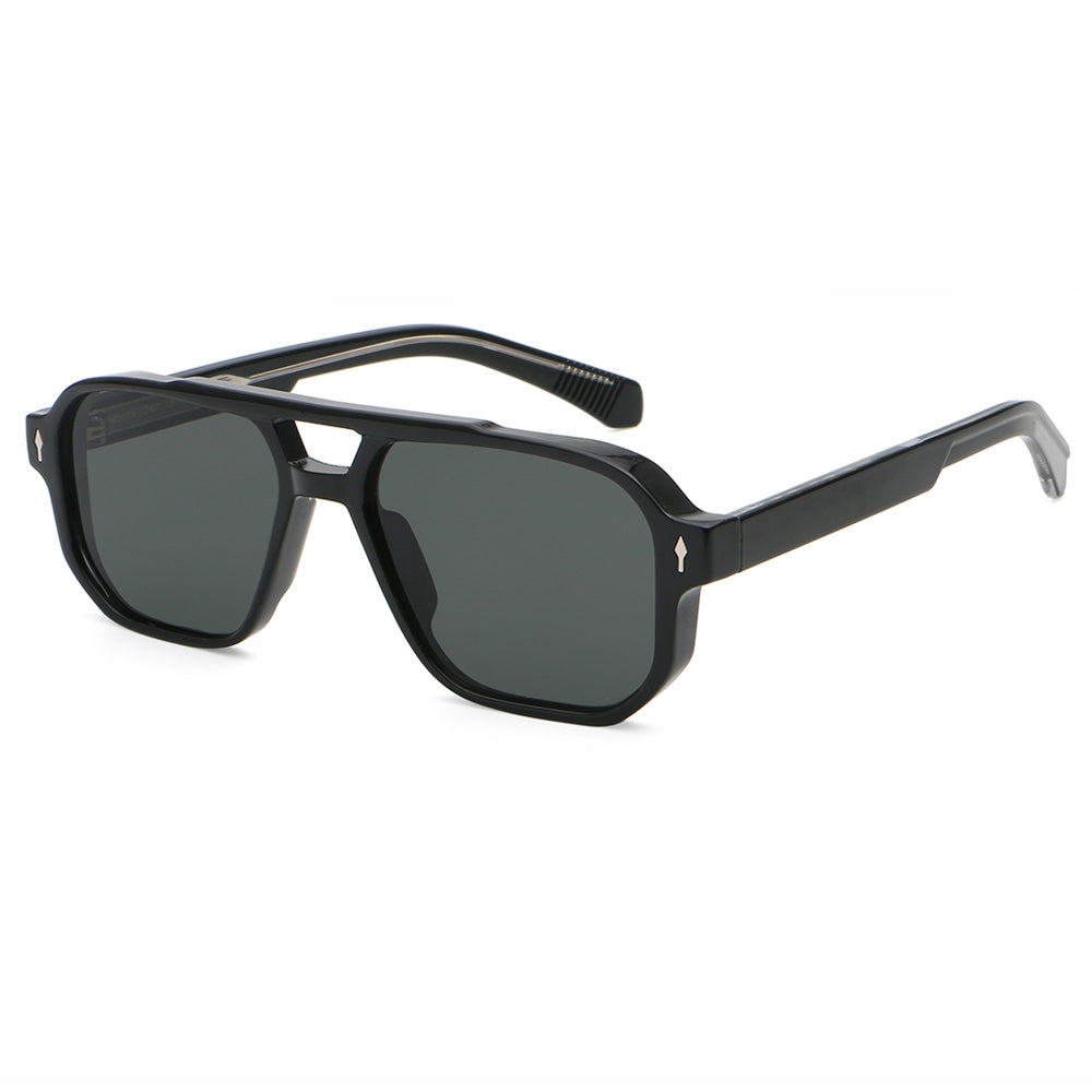 Double Bridge Flat Top Pilot Square Sunglasses