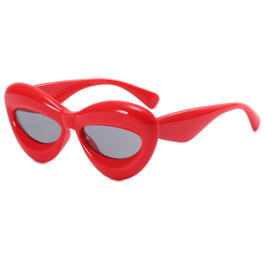 Inflated Women Oval Cat Eye Sunglasses