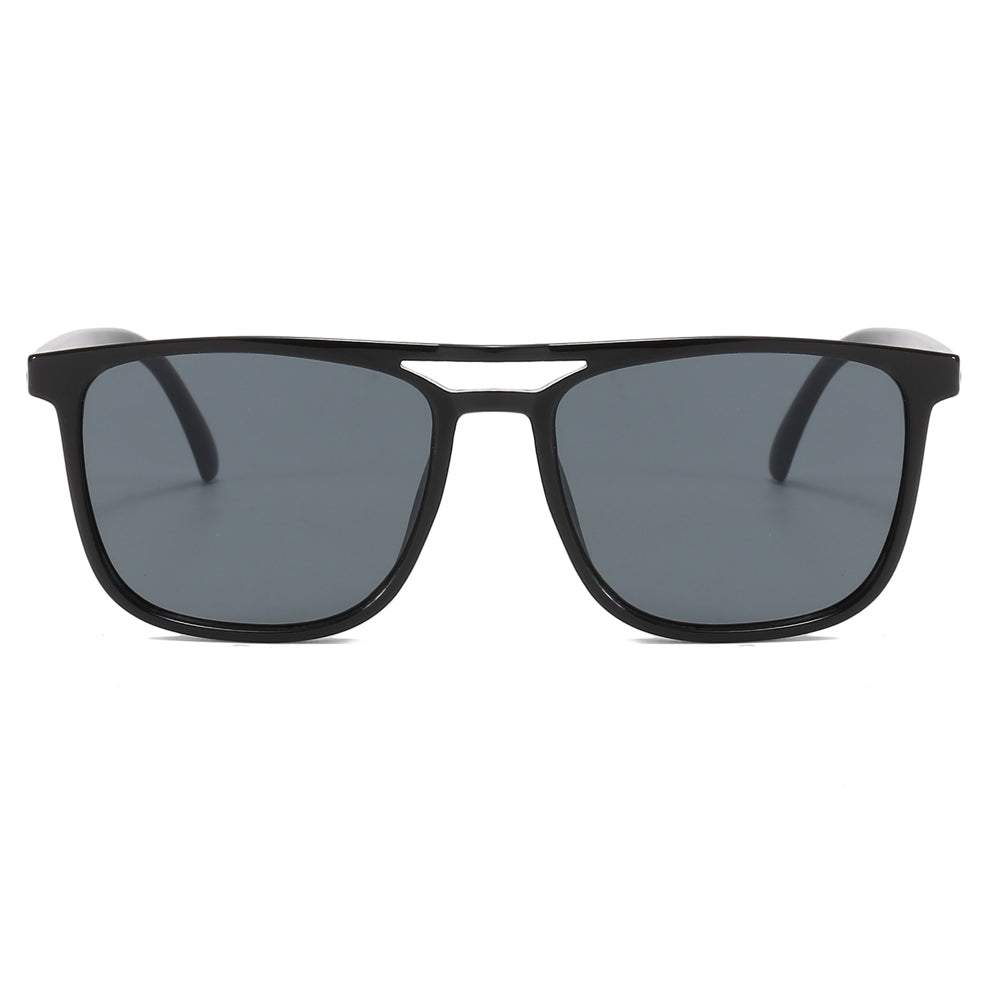 Double Bridge Flat Top Square Sunglasses