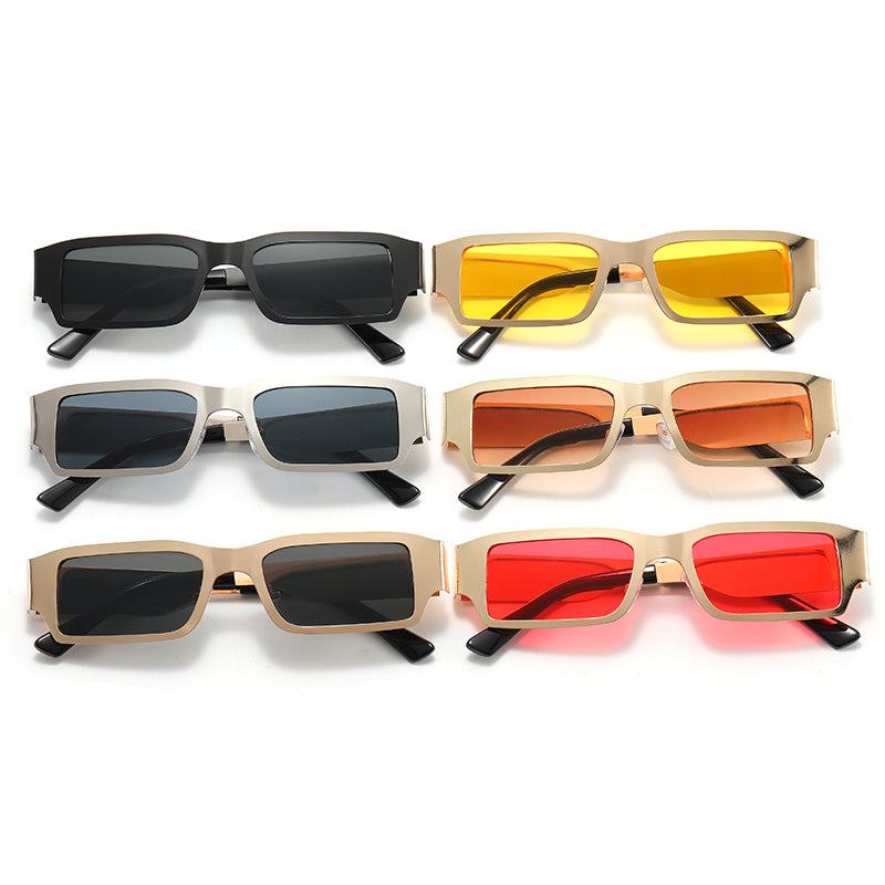 Metal Frame Small Rectangle Shades Sunglasses