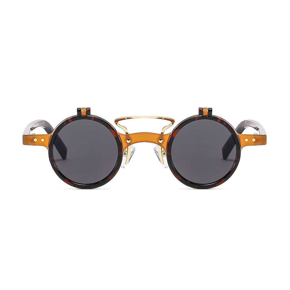Retro Small Round Flip Up Sunglasses