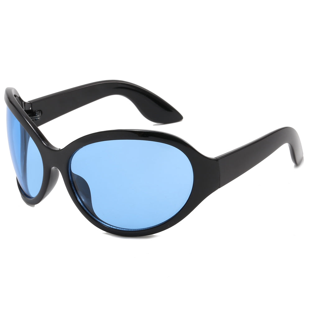 Cat eye Wrap Around Oval Outdoor Cycling Sporty Y2K Sunglasses