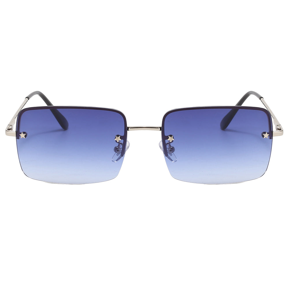 Retro Rectangle Rimless Gradient Outdoor Vacation Sunglasses