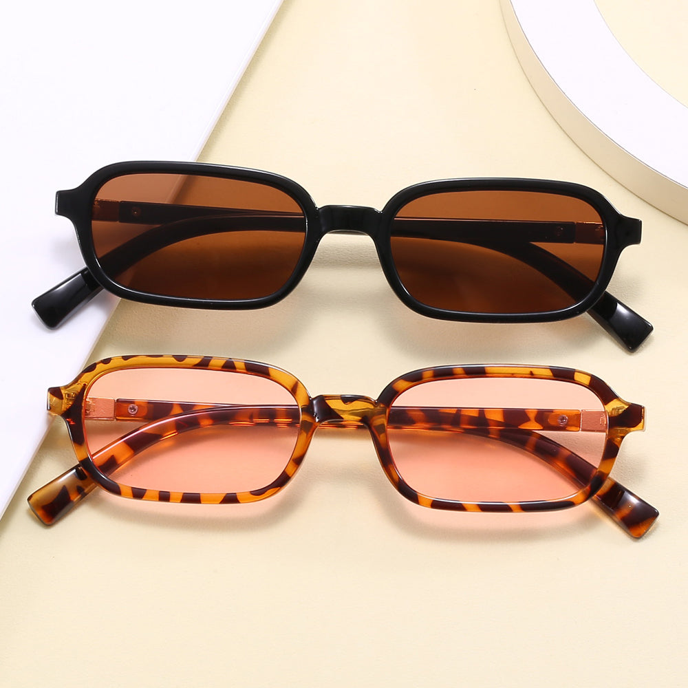 Women Tinted Lens Small Rectangular Sunglasses