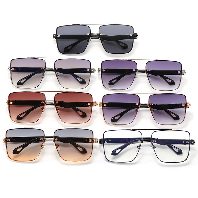 Metal Frame UV400 Gradient Men Shades Sunglasses