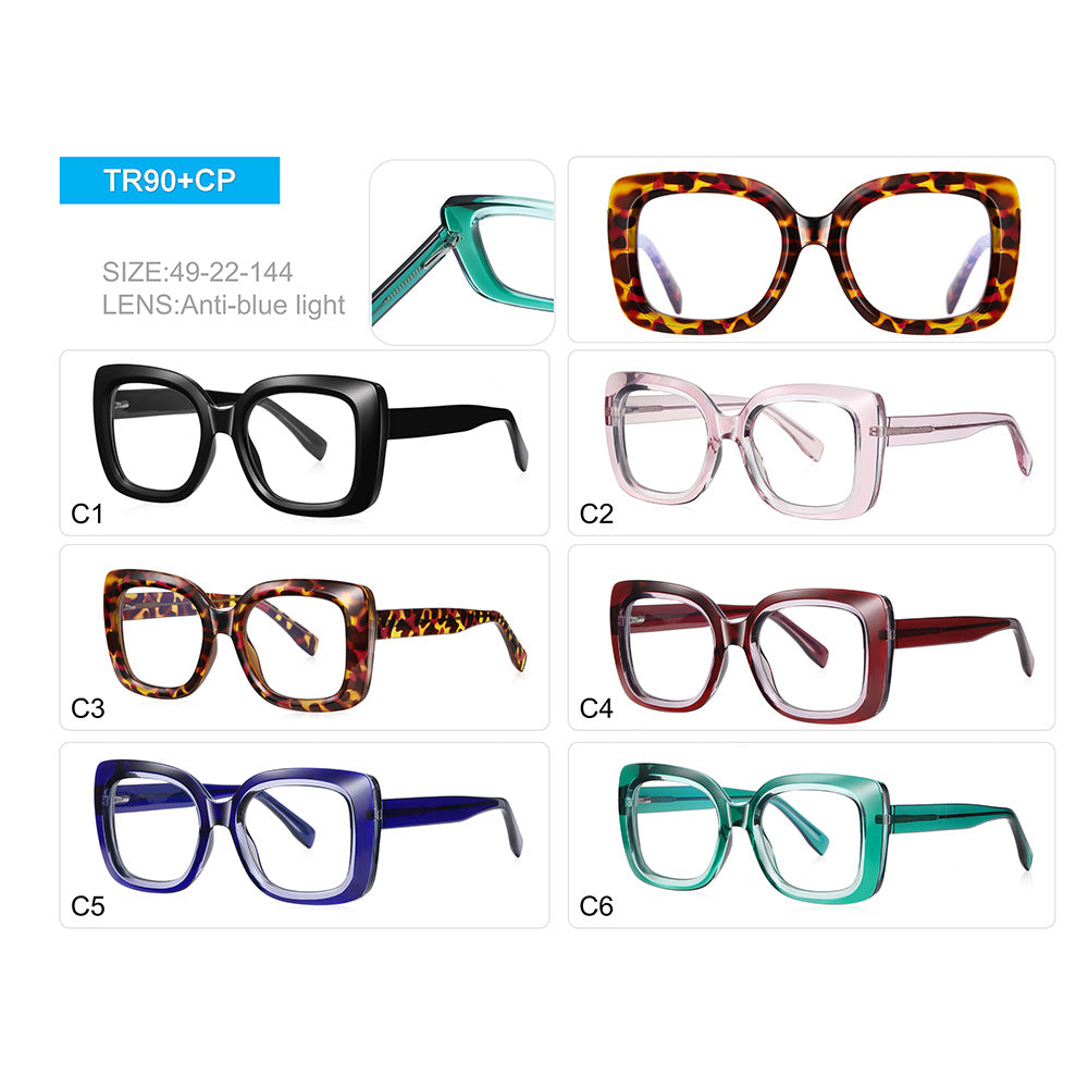 Women Square Cat Eye Computer Blue Light Blocking Glasses