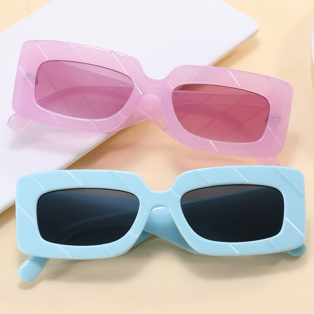 Rectangle Retro Thick Frame Sunglasses