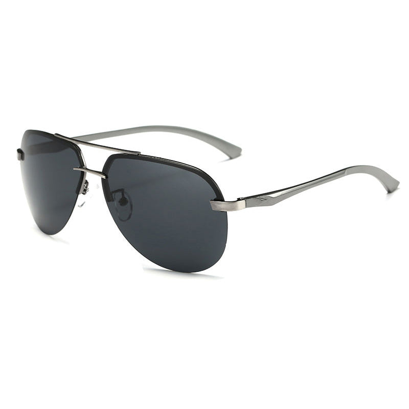 Polarized Rimless Pilot Style Driving Sunglasses