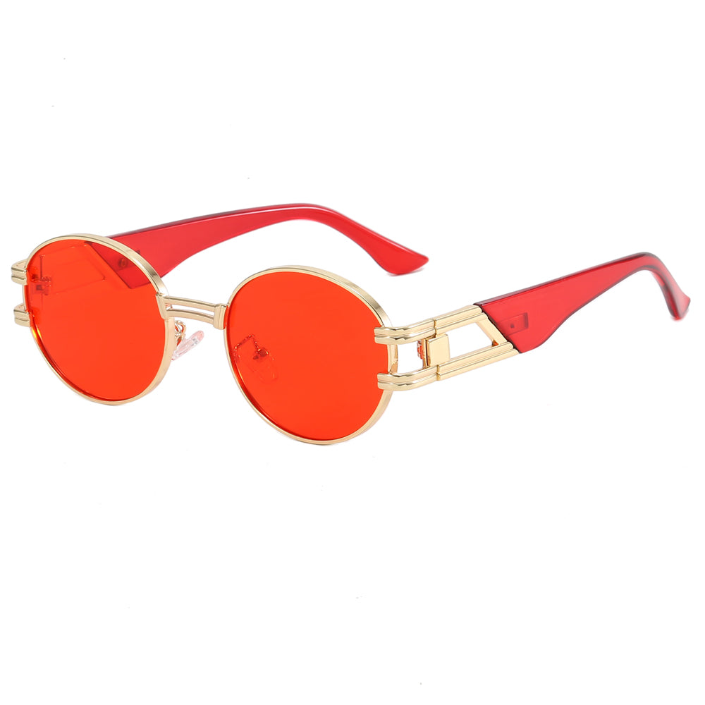 Retro Art Nouveau Vintage Style Round Metal Steampunk Sunglasses