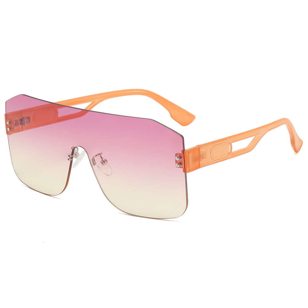 One Piece Tinted Lens UV400 Rimless Sunglasses