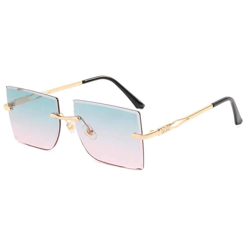 Women Rimless Square Sunglasses
