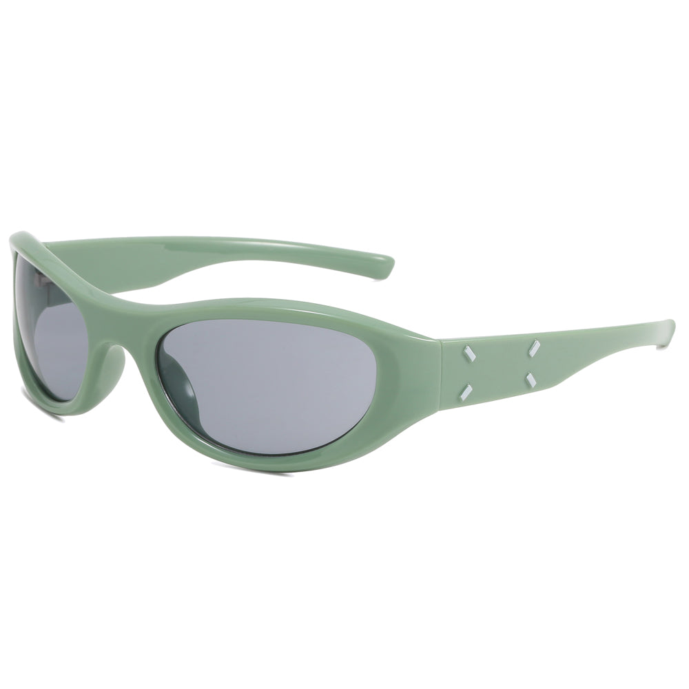 Y2K Wrap Around Rectangle Tinted Slim Sunglasses