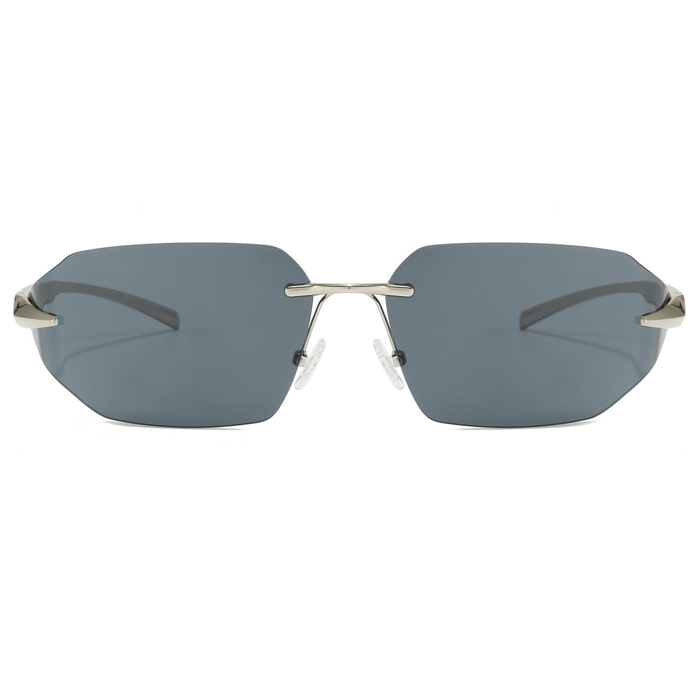 Y2K New Trendy Rimless rect-oval shape Sunglasses