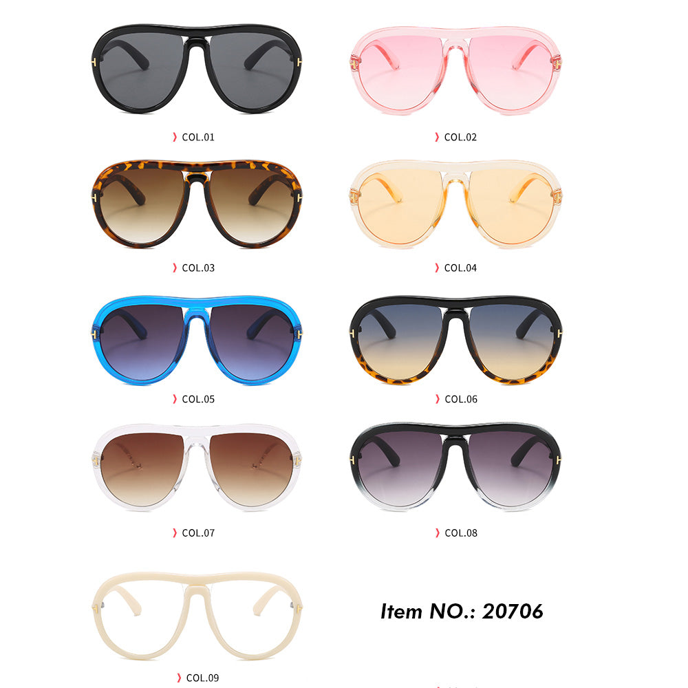 Retro Large Chunky Thick Flat Top Oversized Shades Sunglasses