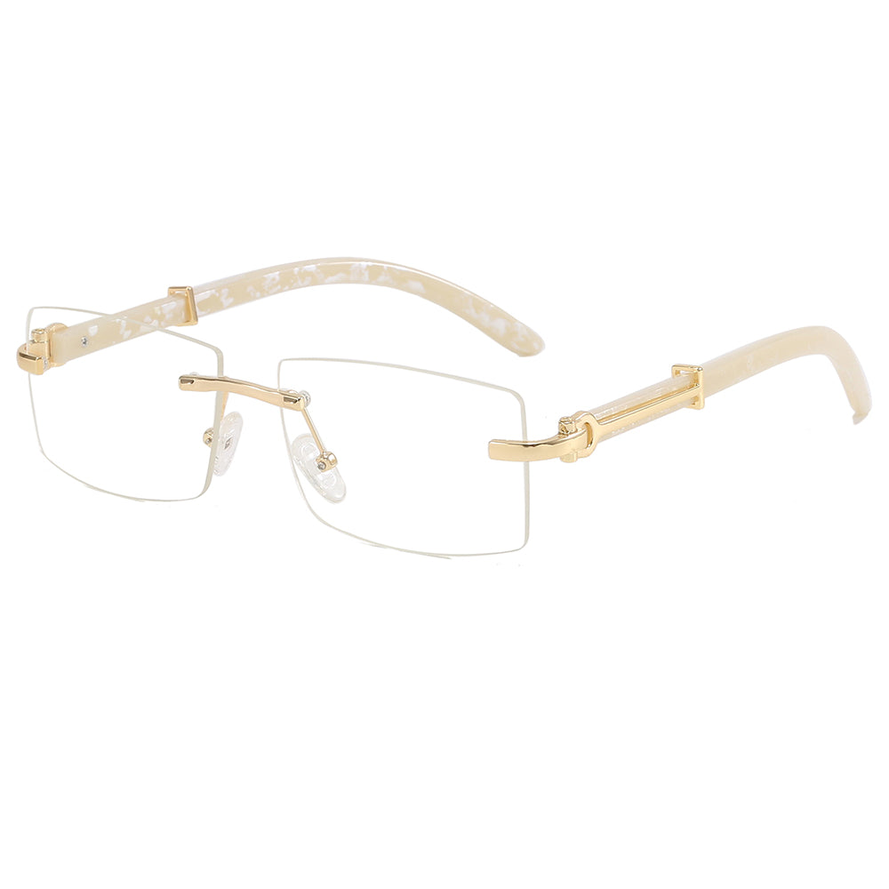 Rimless Rectangle Outdoor Vacation Sunshade Gradient Sunglasses
