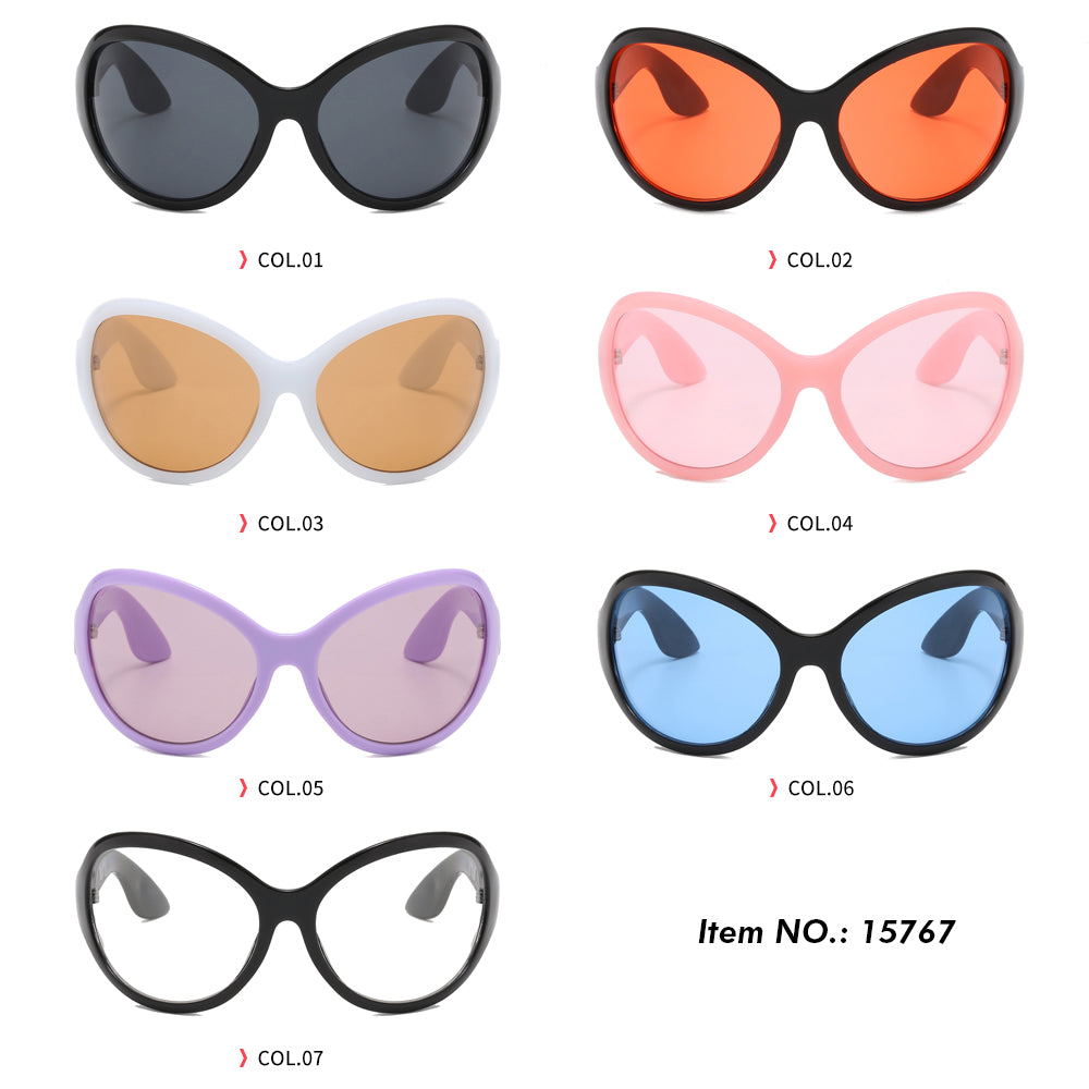 Cat eye Wrap Around Oval Outdoor Cycling Sporty Y2K Sunglasses