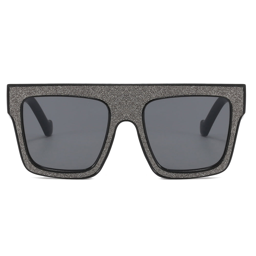 Rhinestone Flat Top Square Sunglasses