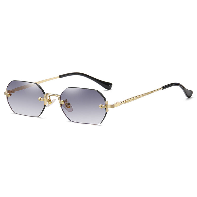 Vintage Rimless Polygon Women Shades Sunglasses