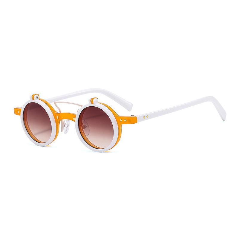 Retro Small Round Flip Up Sunglasses